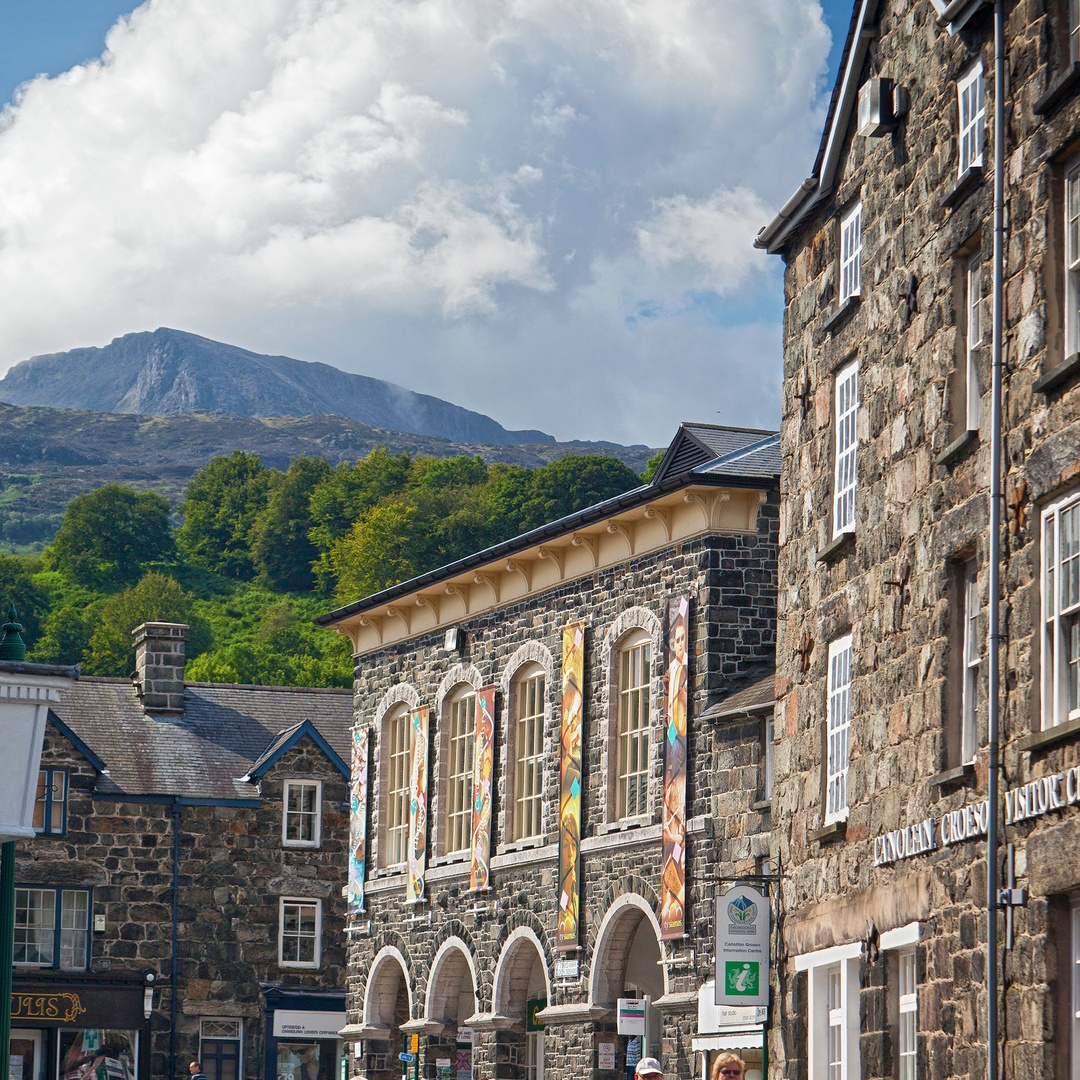 Dolgellau with Cadair Idris in the background